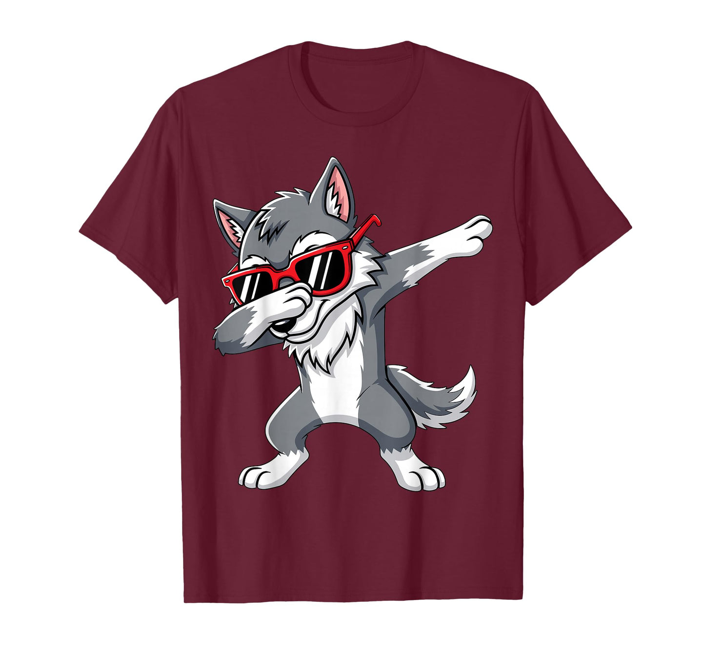 Dabbing Wolf with Sunglasses Wolves Animal T-Shirt
