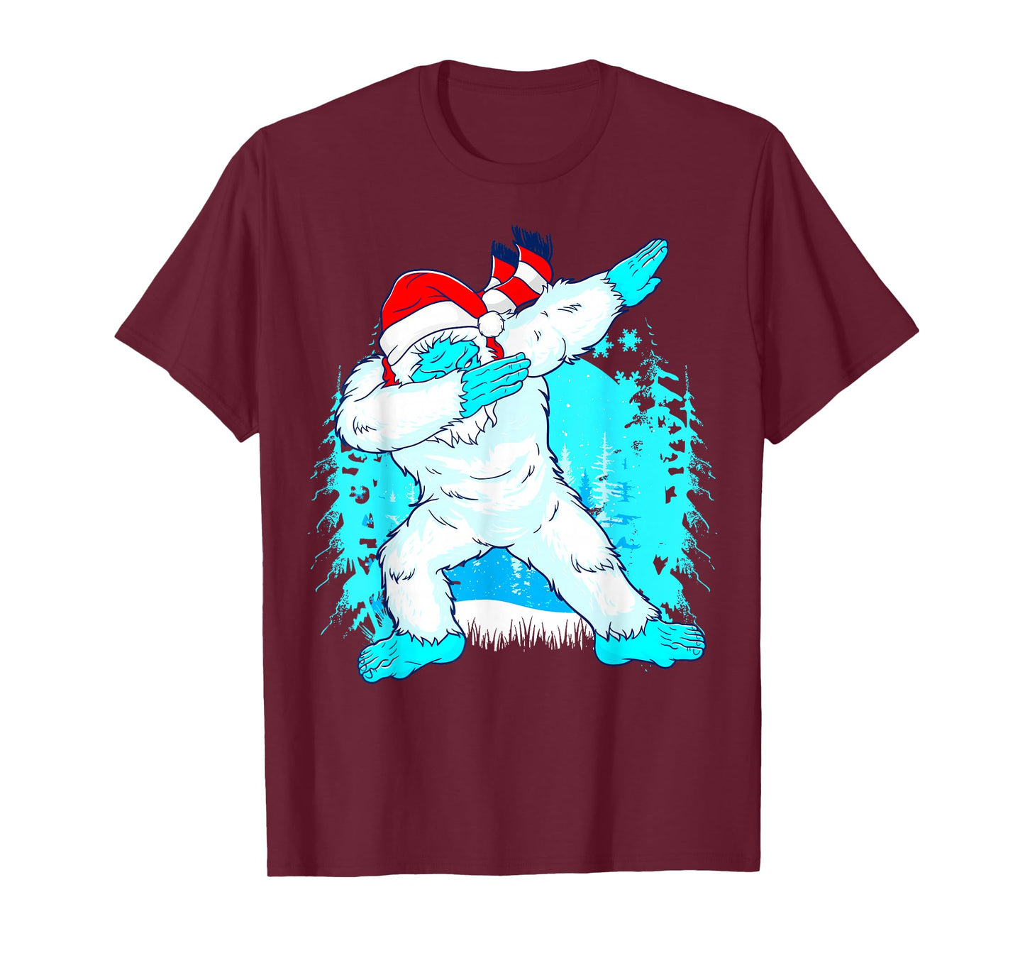 Christmas Dabbing Yeti Abominable Snowman Squatch Kids Boys T-Shirt