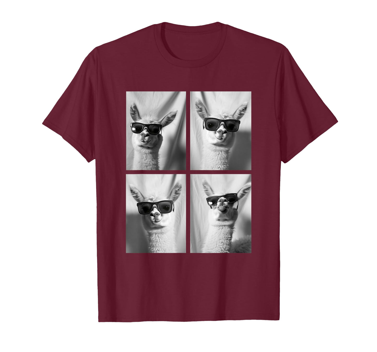 Baby Llamas Crias with Sunglasses Cute Animal Photo Booth T-Shirt