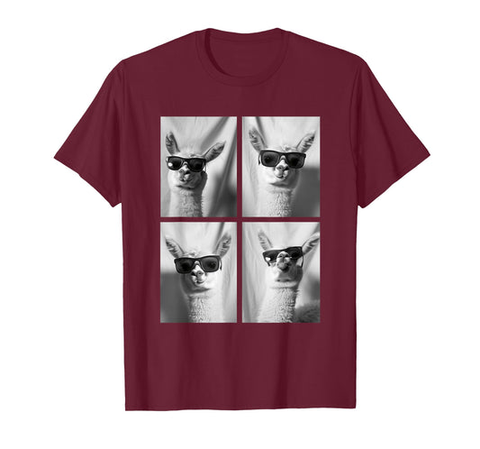 Baby Llamas Crias with Sunglasses Cute Animal Photo Booth T-Shirt