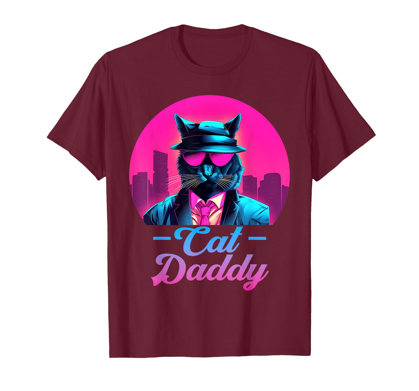 Cat Daddy Vintage Eighties 80s Style Cat Dad Men T-Shirt