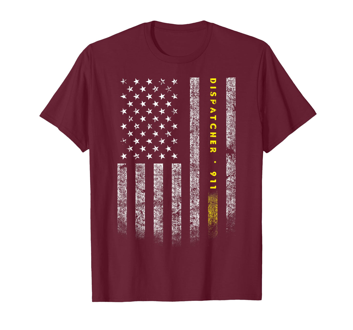 American Flag 911 Dispatcher T-Shirt gold line USA Flag Women Kids Men T-Shirt