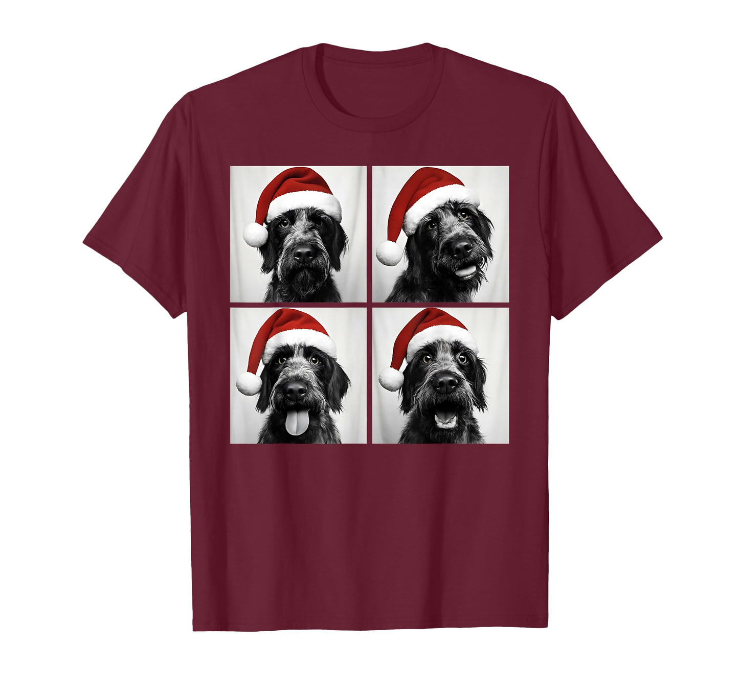Funny Christmas Wirehaired Pointing Griffon Photo Booth T-Shirt