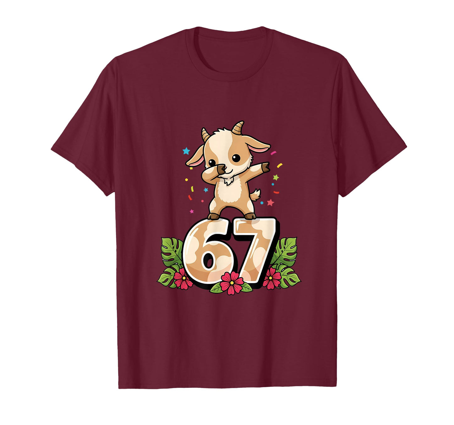 Six Seven Meme Dabbing Baby Goat 67 Funny Gen Z Apha T-Shirt