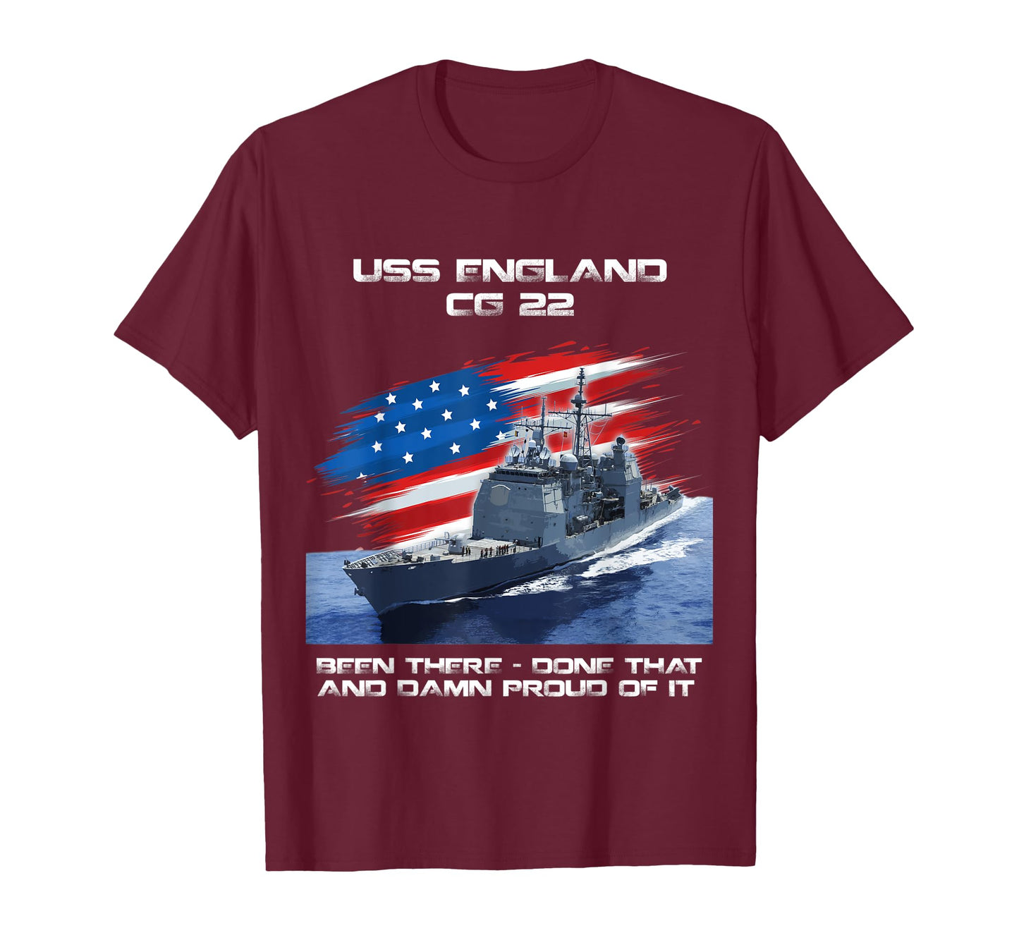 USS England CG-22 Class Cruiser American Flag Veteran Xmas T-Shirt for Women Men