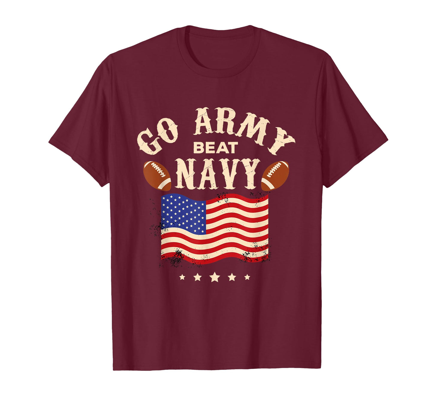 Vintage USA Flag Army Beat Navy-Flag Game Sports Football T-Shirt
