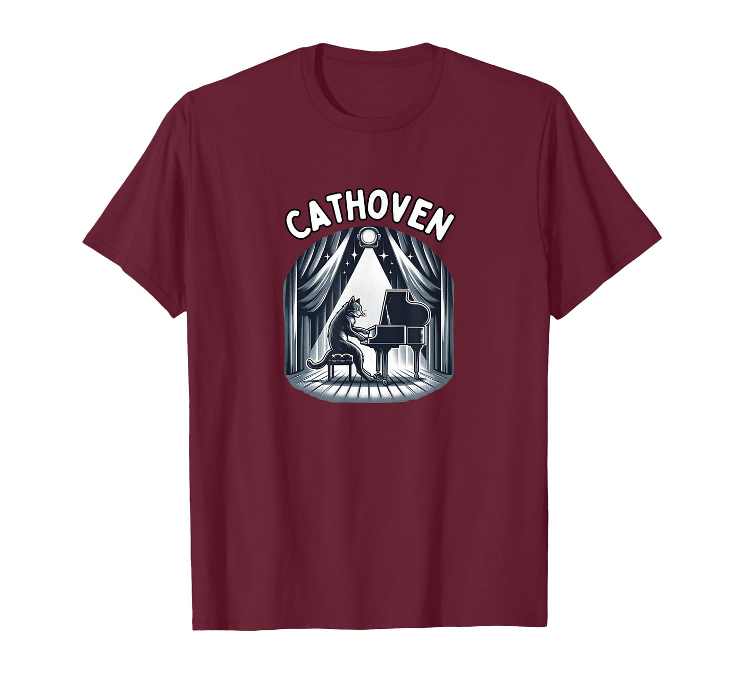 Cathoven / Funny Classical Music & Piano Cat Beethoven Pun Men Women T-Shirt