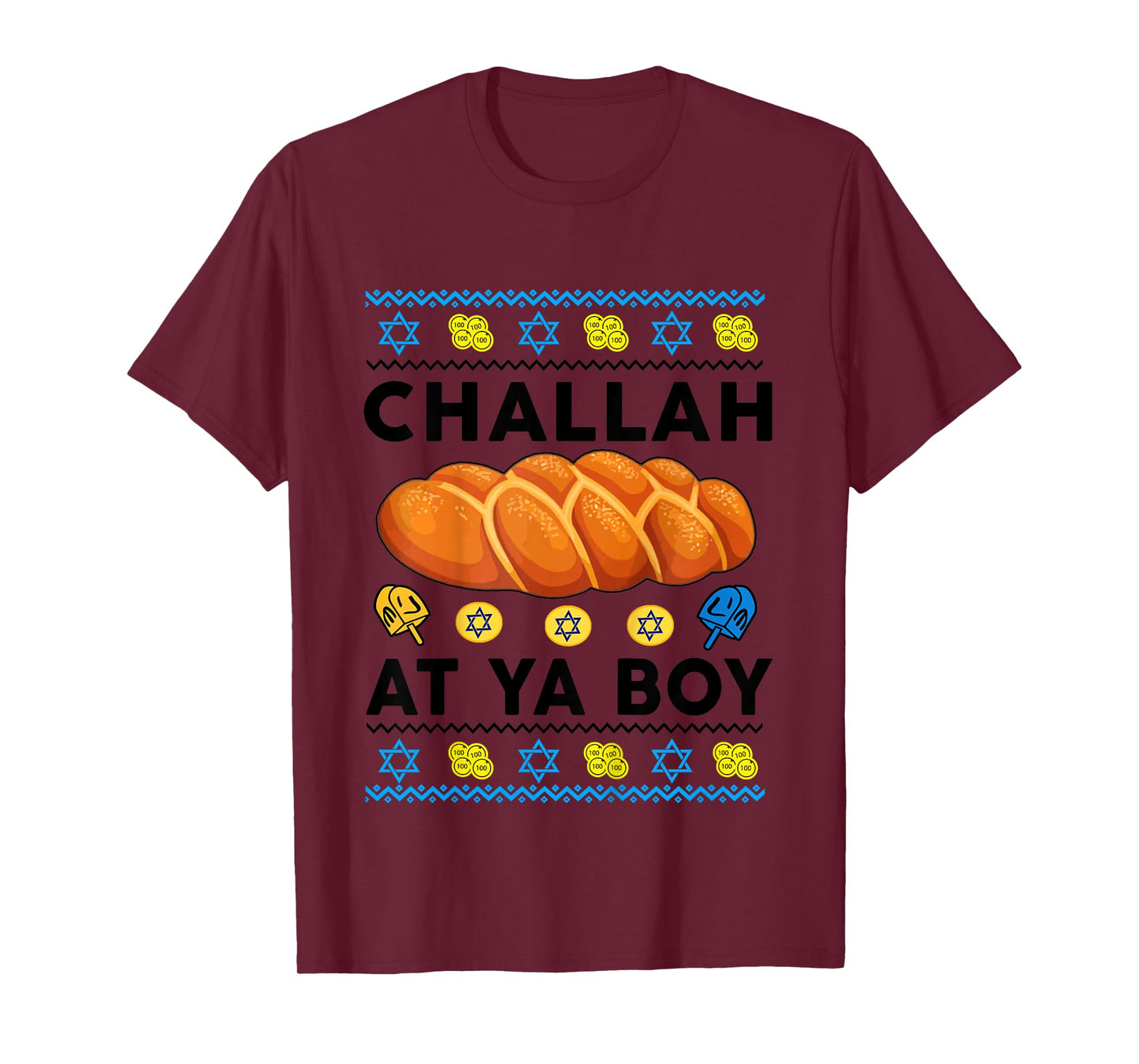 Kids Hanukkah Sweater Challah at Ya Boy Jewish Chanukah Toddler T-Shirt