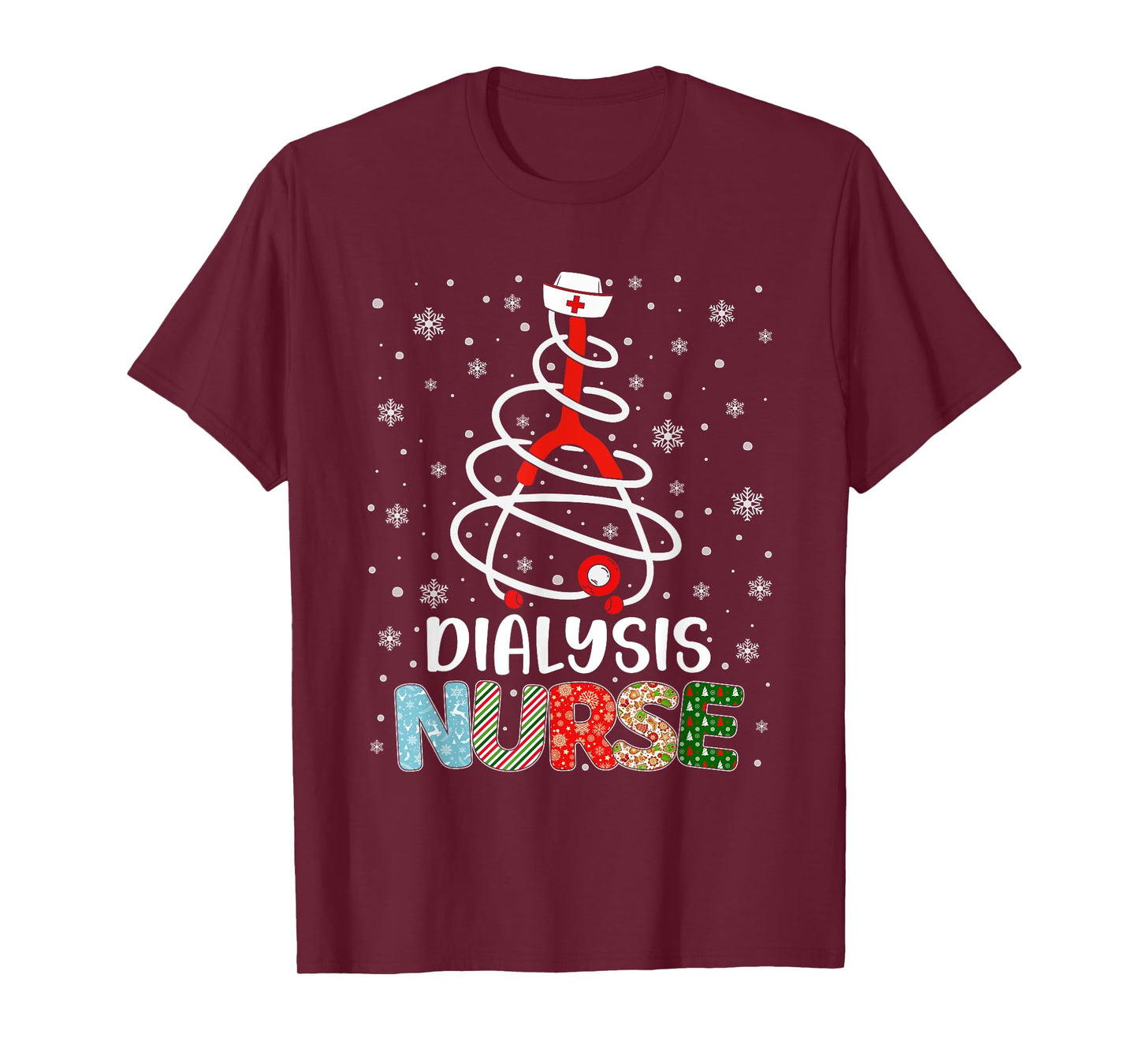 Cute Dialysis Nurse Xmas Tree Merry Christmas Nurse Nursing T-Shirt