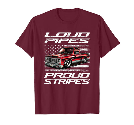 Patriotic American Square Body Truck Enthusiast Vintage USA T-Shirt