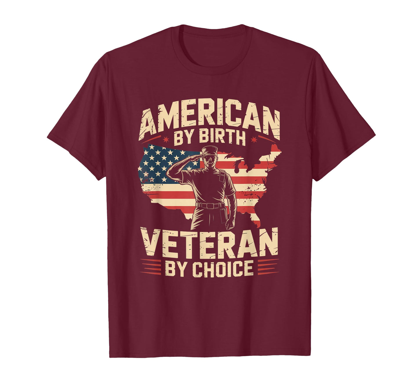 American by Birth Veteran by Choice US Flag Veterans Day T-Shirt