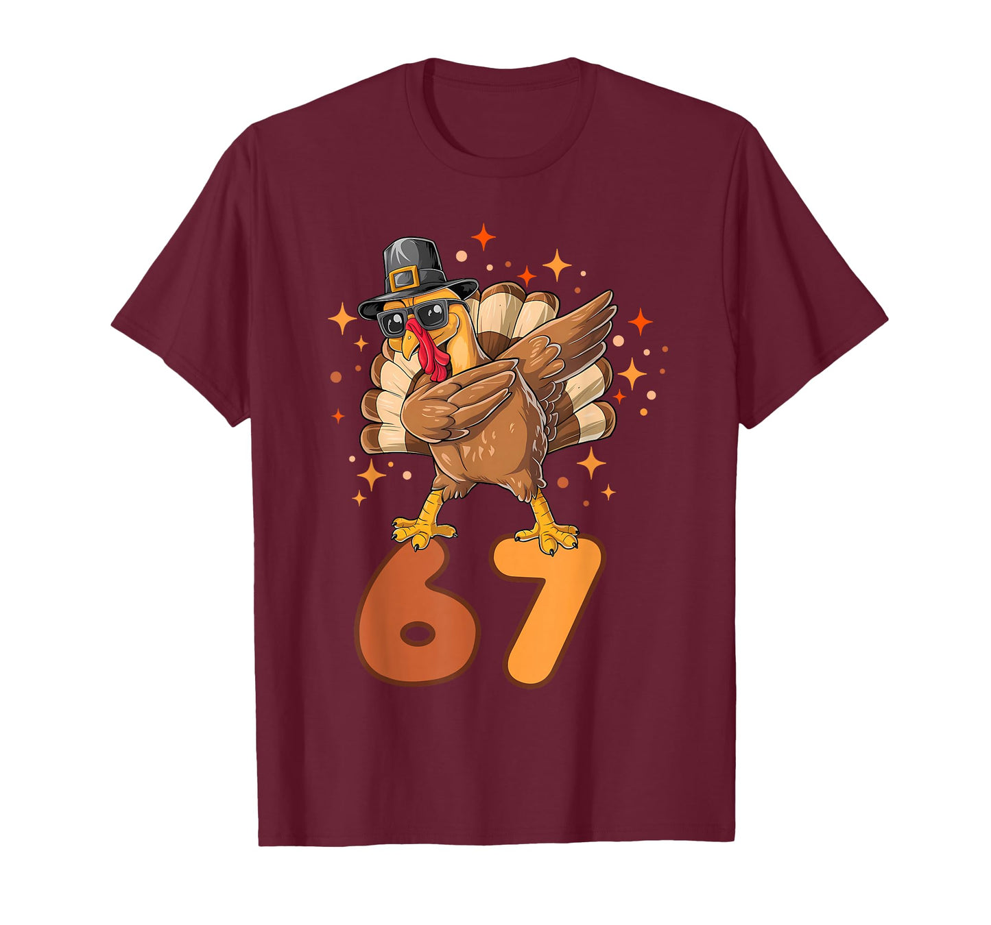 Funny Turkey Dab 67 Six Seven Thanksgiving Meme Brainrot T-Shirt