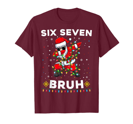 Six Seven Santa Christmas 6 7 Bruh Meme Gen Alpha Boys 67 T-Shirt