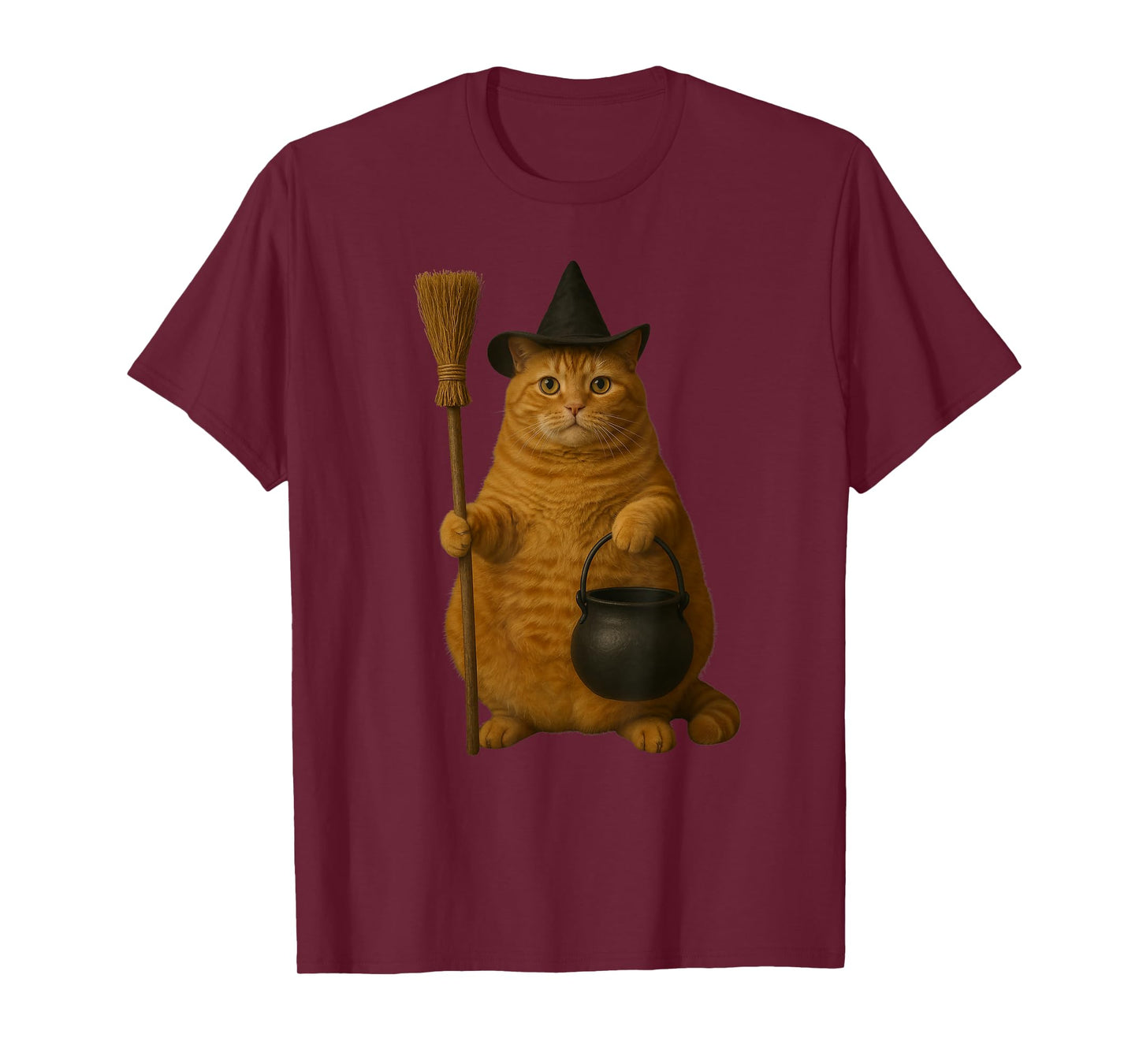 Orange Tabby Cat, Chunky Fat Halloween Kitty Cat T-Shirt