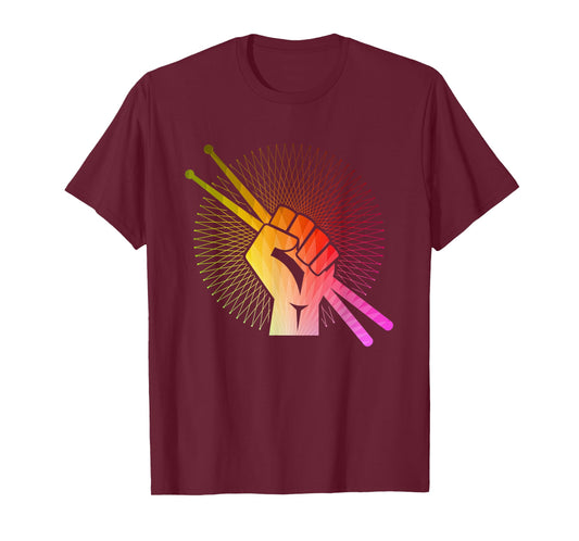 Drummer T-Shirt - Drum Sticks Retro Drumming Shirt Gift T-Shirt