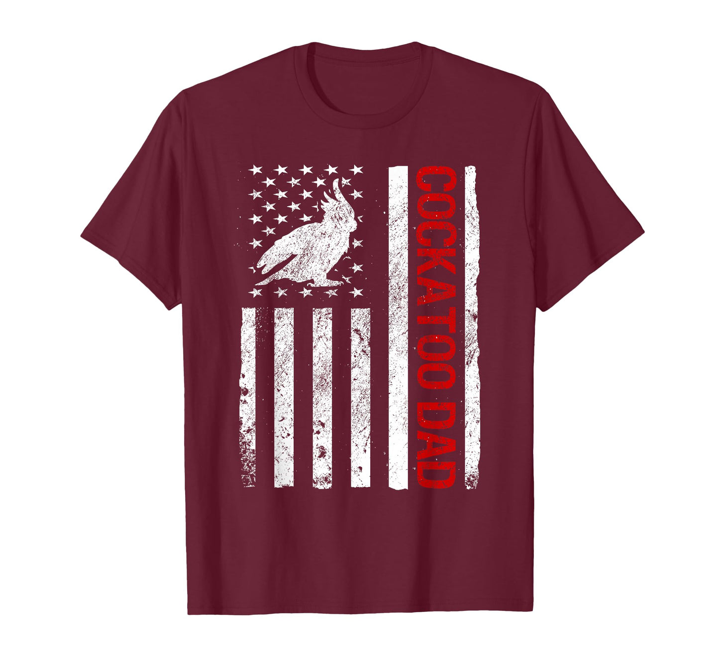 Cockatoo Dad American USA Flag Funny Bird Lover Men T-Shirt