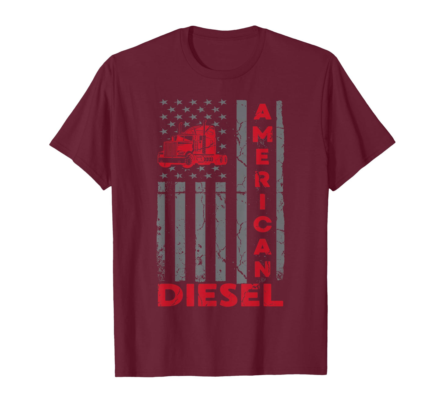 American Diesel Patriotic Flag Trucking Life USA Truck Fan T-Shirt