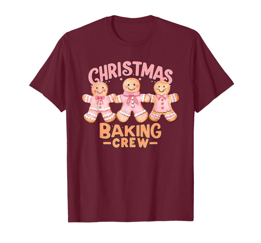 Christmas Baking Crew Pink Gingerbread Cookie Family Baking T-Shirt