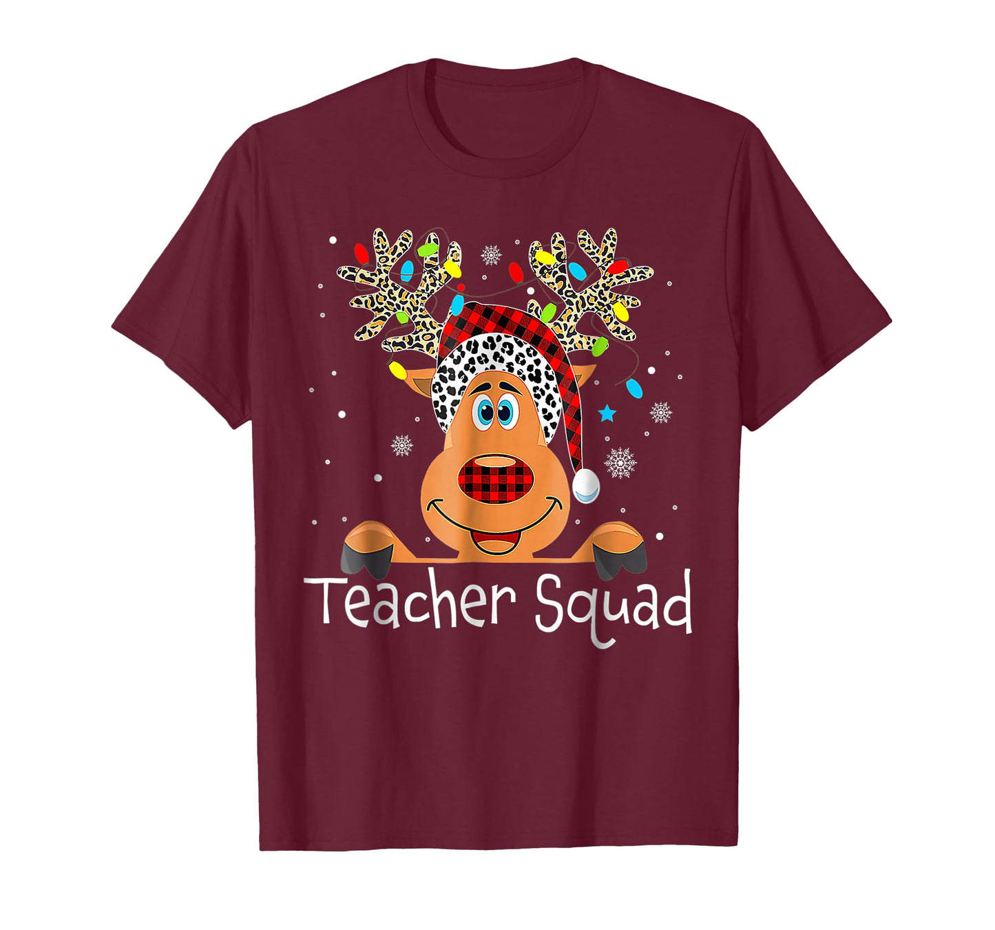 Teacher Squad Reindeer Christmas Xmas T-Shirt