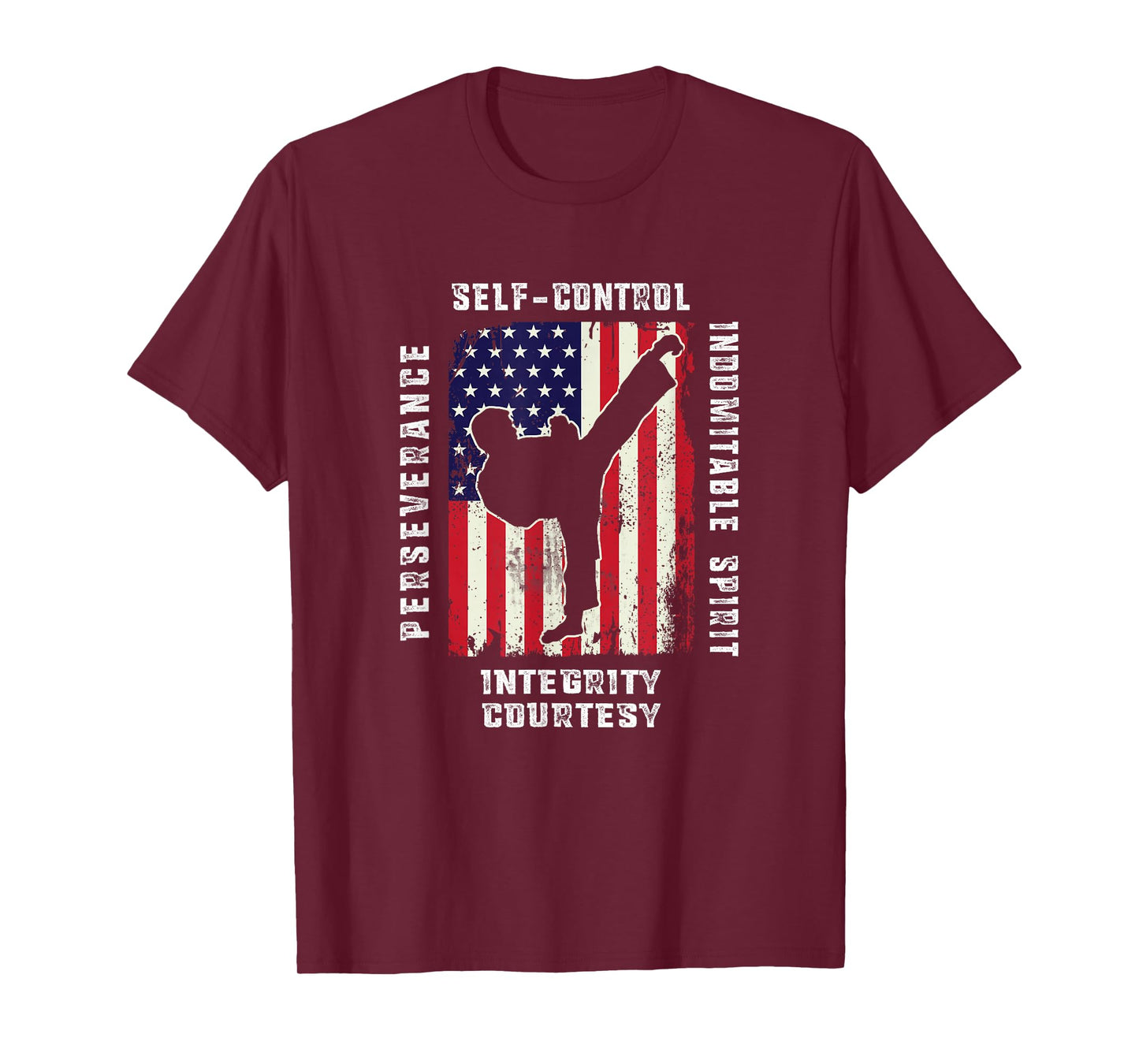 Cool American Flag Taekwondo Gift | Tae Kwon Do Martial Arts T-Shirt Small