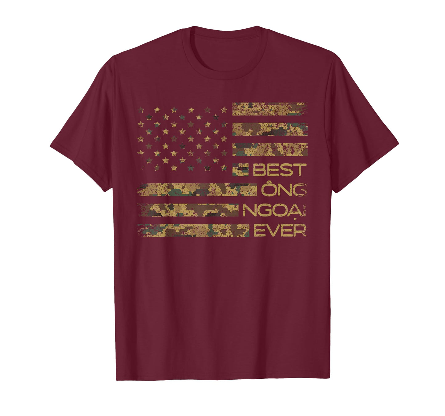 Mens Best Ong Ngoai Ever USA Flag | Funny Vietnamese Grandpa T-Shirt