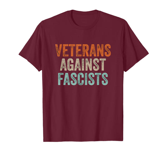 Veterans Against Fascists Retro Patriotic Veteran US Army T-Shirt