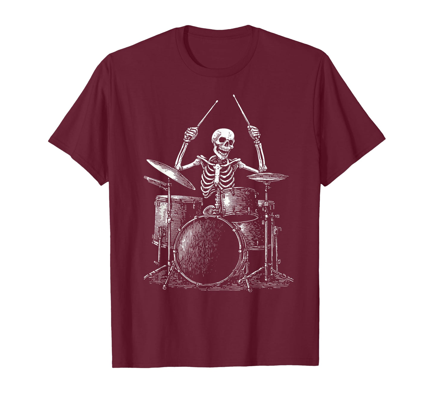 Vintage Skeleton Drums Percussionist Drummer Halloween Drum T-Shirt