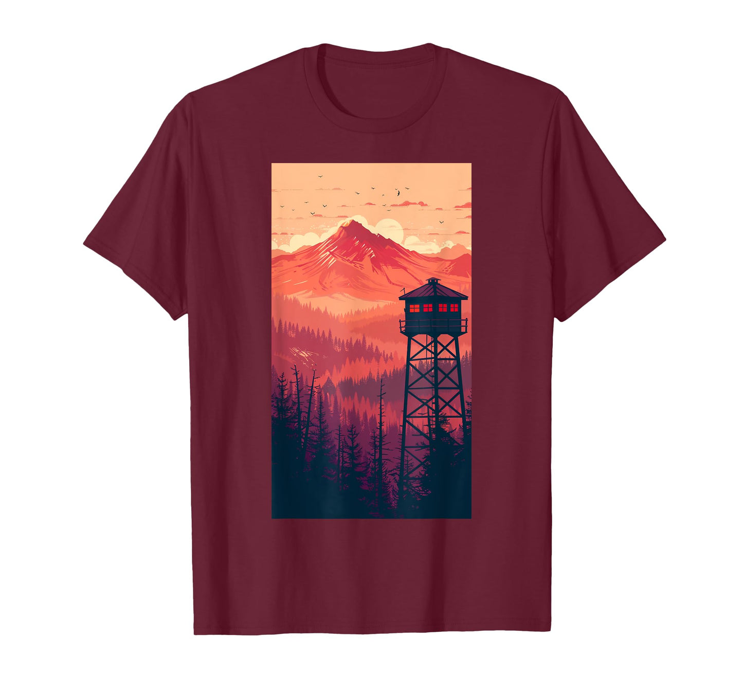 Fire Tower Landscape Mountain watch T-Shirt