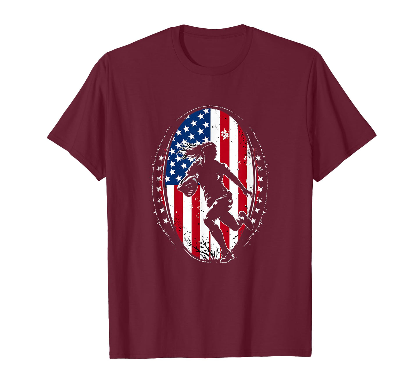 American Rugby Woman Flag USA United States Rugby Girls T-Shirt