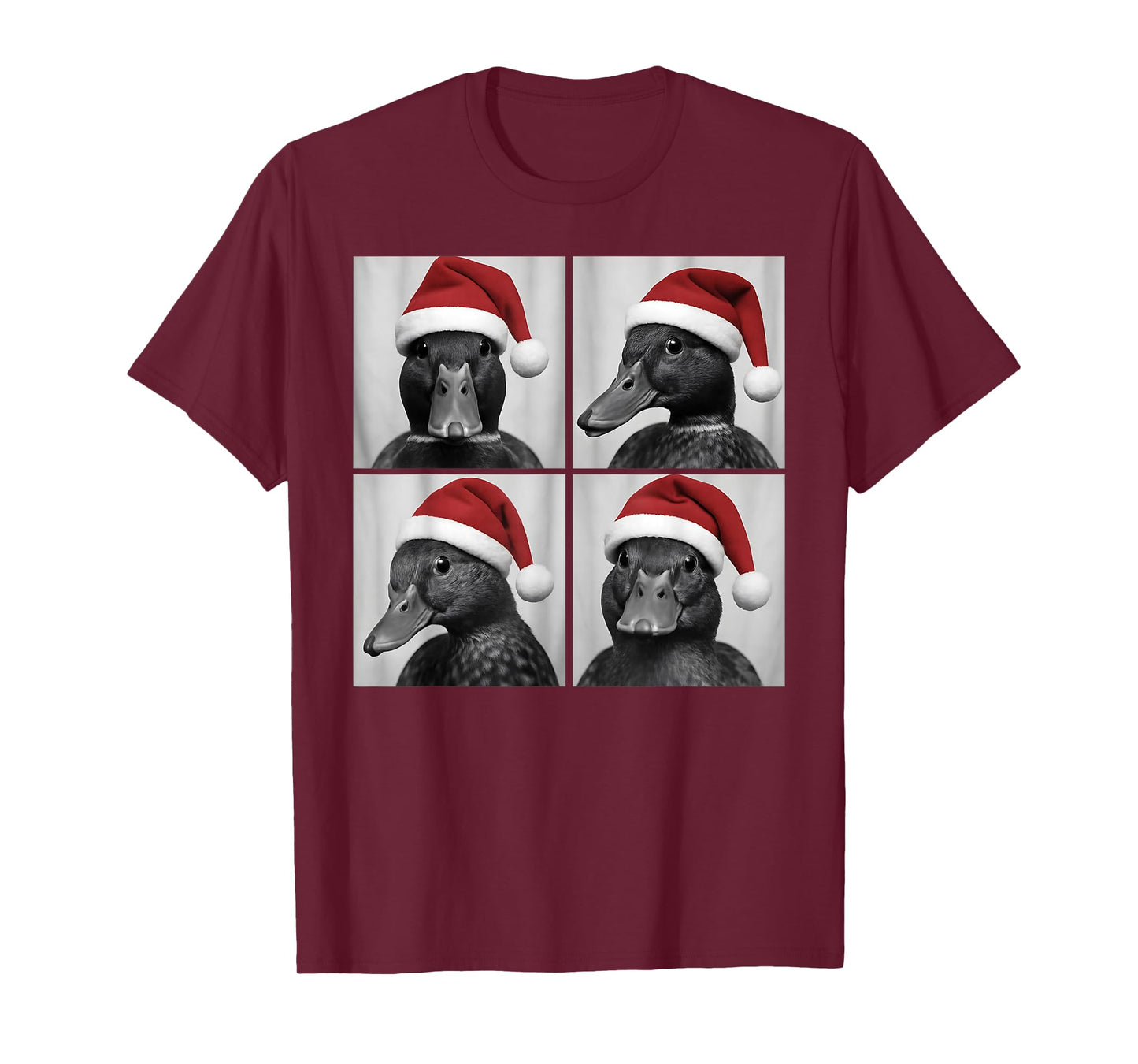 Funny Christmas Mallard Duck Santa Photo Booth T-Shirt