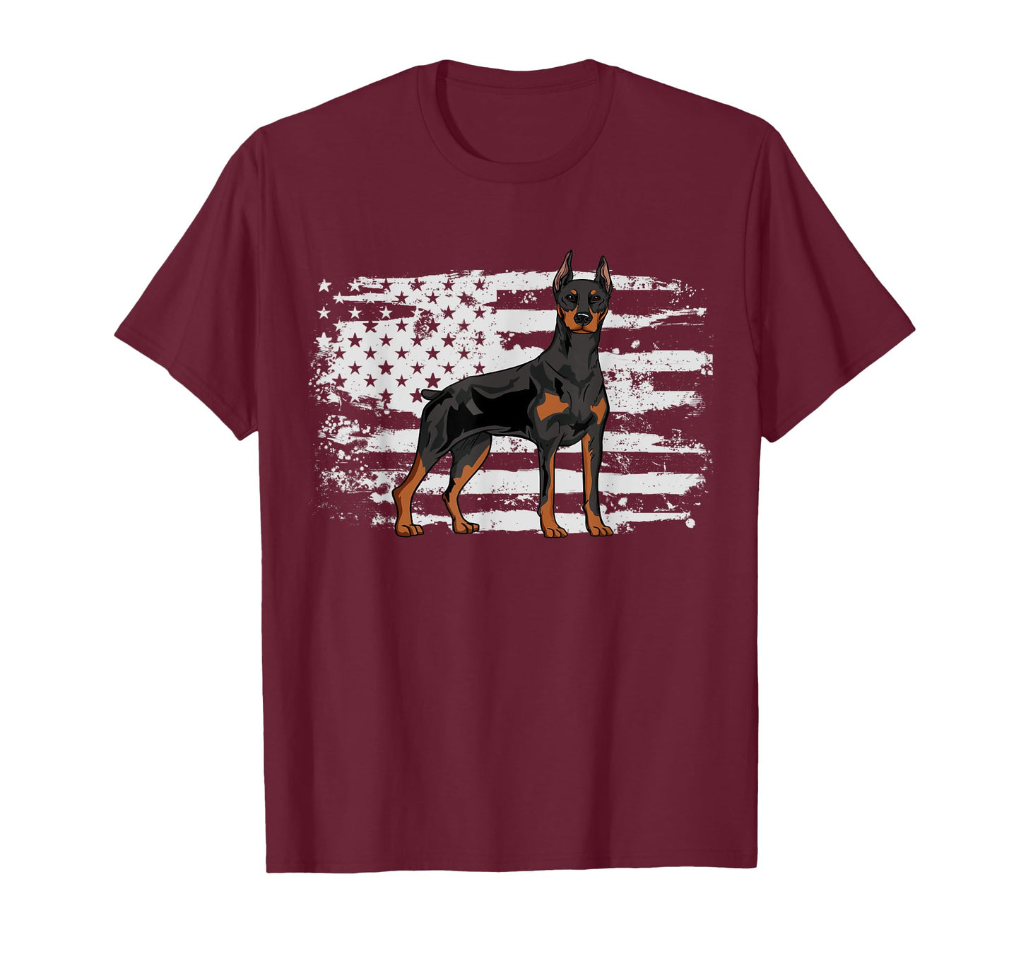 Doberman USA American Flag T-Shirt