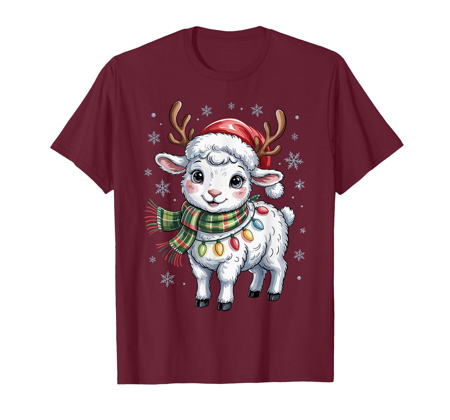Cute Lamb Christmas Funny Animal Lover Farmer Holiday Pajama T-Shirt