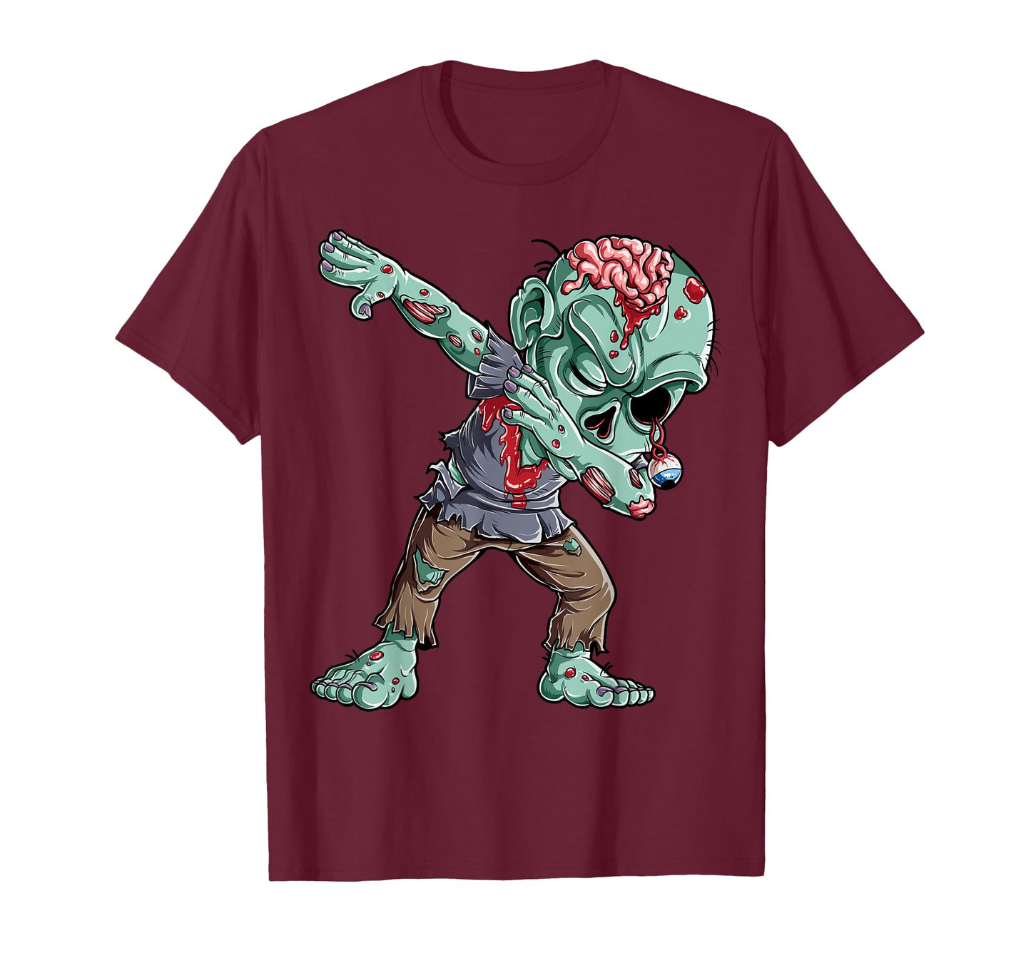 Halloween Dabbing Zombie Brain Funny Boys Men Dab Dance T-Shirt