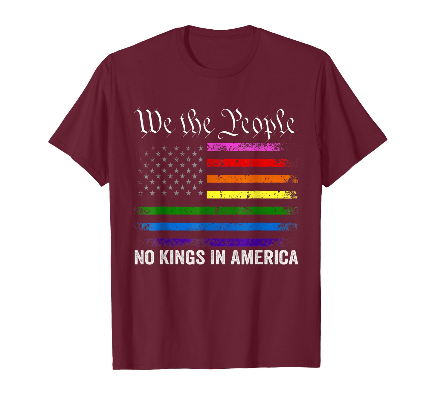 No Kings in America Shirt LGBT American Flag T-Shirt