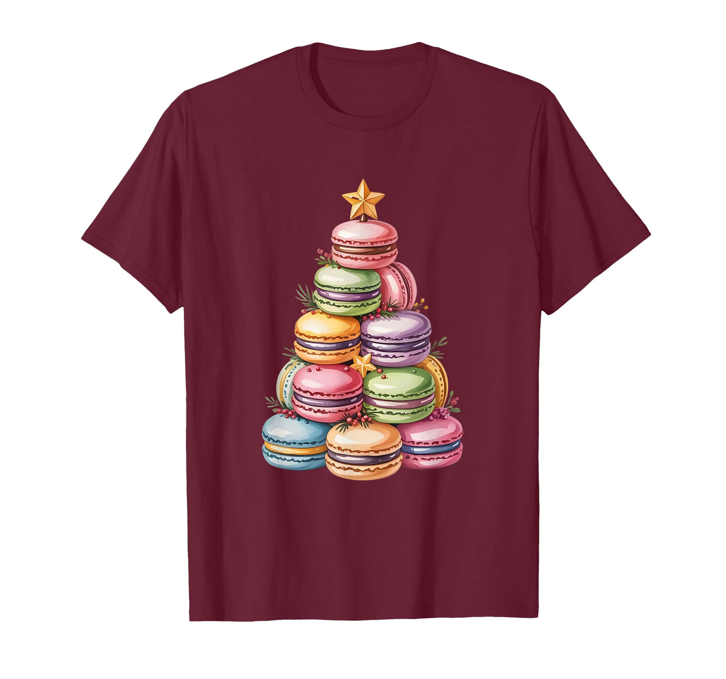Cute Macaron Cookie Christmas Tree Holiday Baking Aesthetic T-Shirt