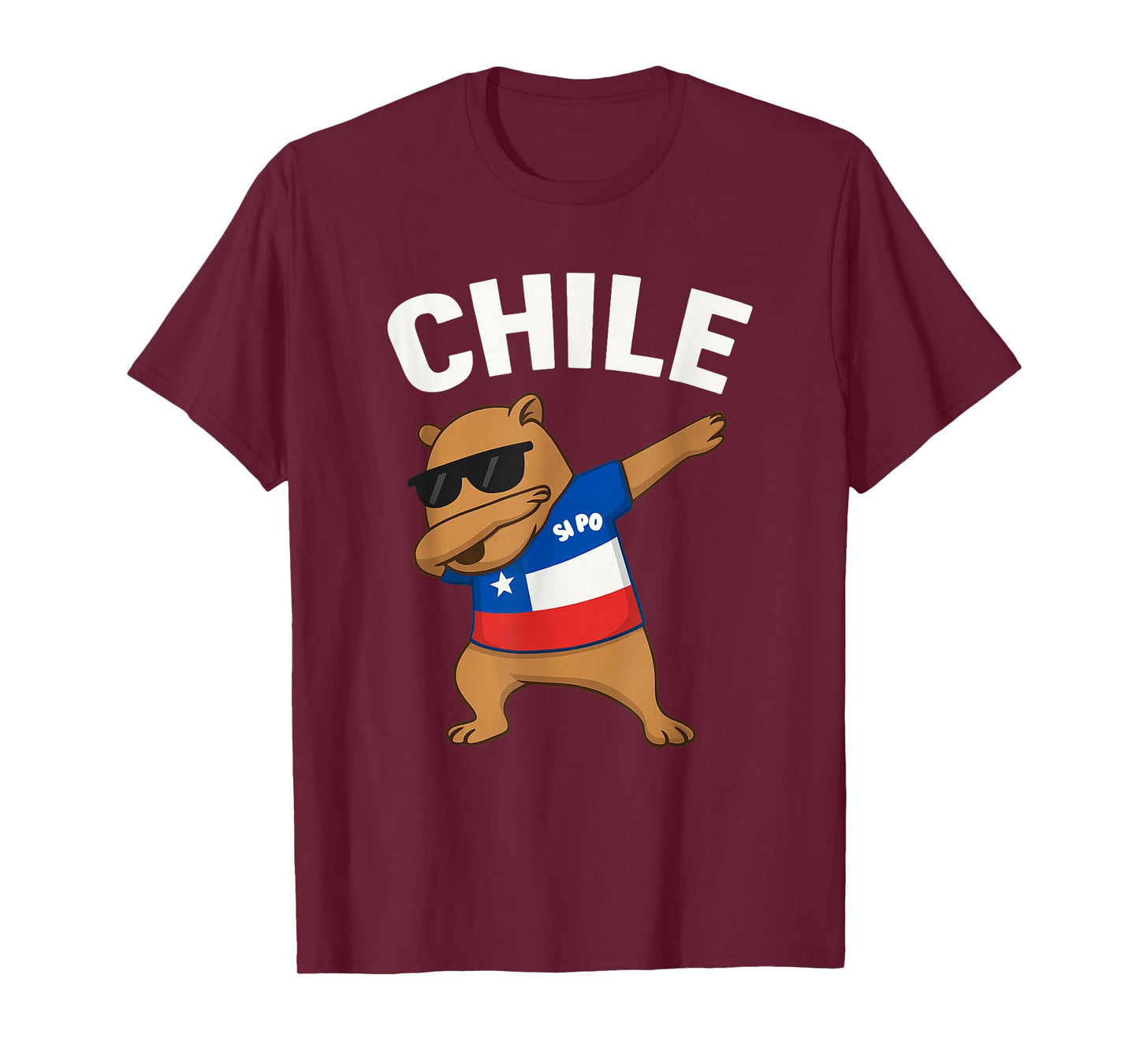 Capybara Chile Dabbing Si Po Chilean Prde Flag Capibara T-Shirt