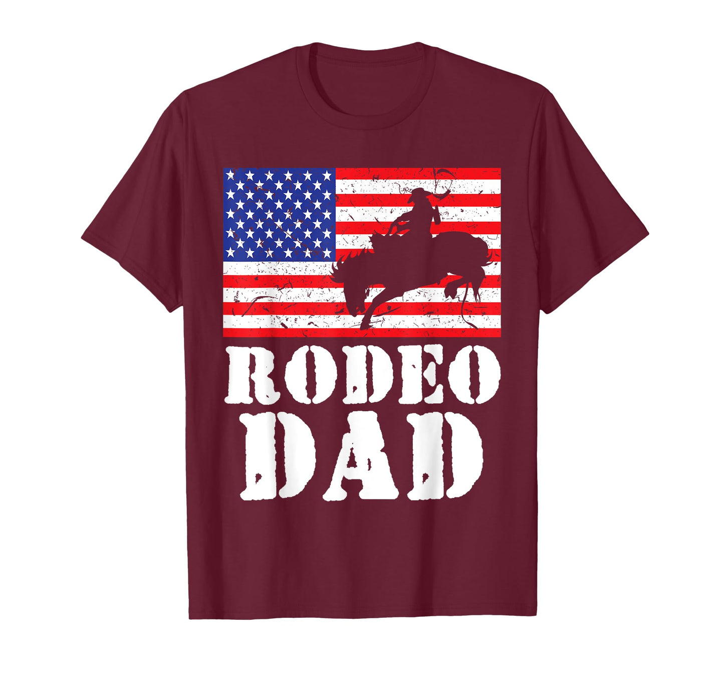 USA American Distressed Flag Rodeo Dad Men Gift For Him T-Shirt