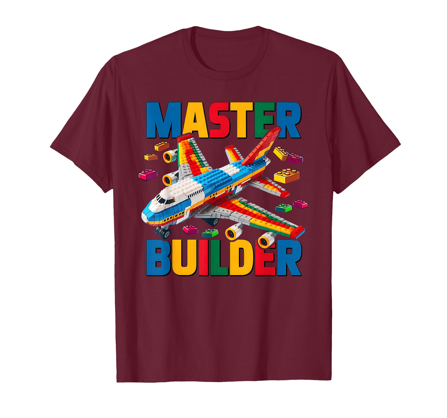 Master Builder Airplane Toy Kids Boys Building Blocks Brick T-Shirt