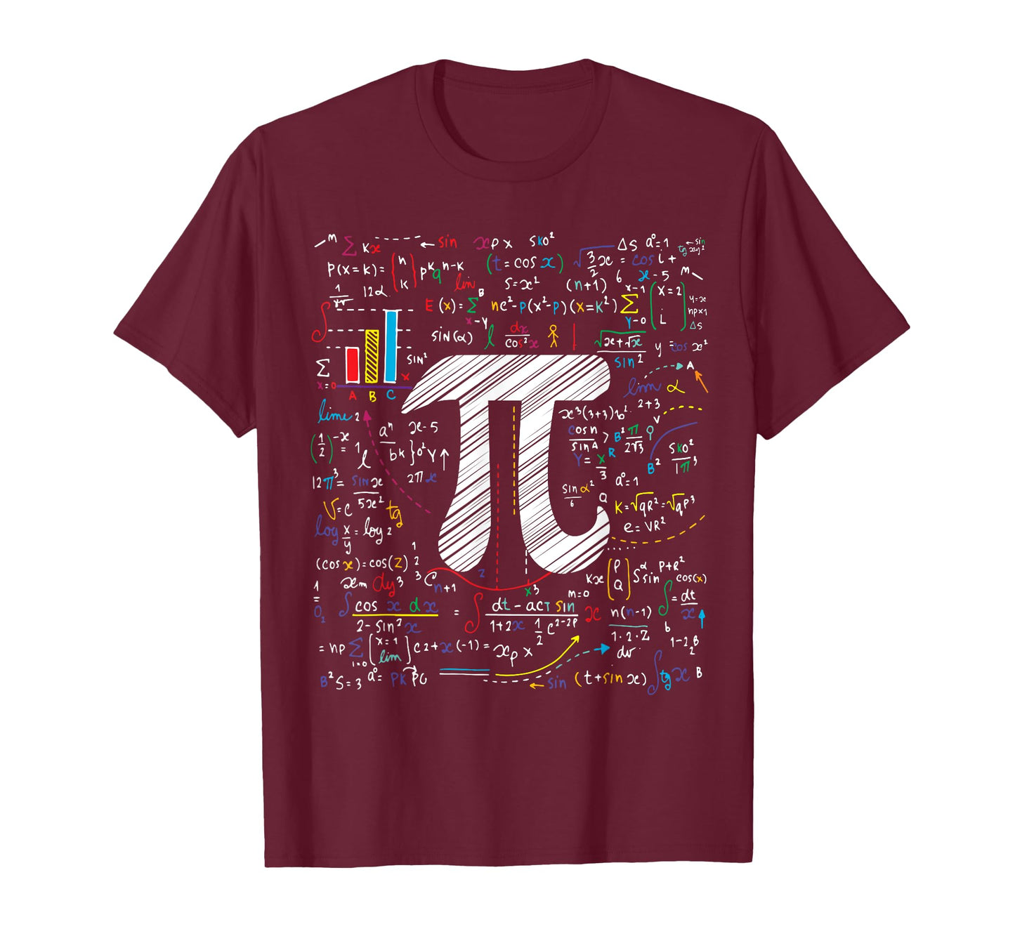Pi Day Math Equation T-Shirt Math Teacher Student Geek Gifts T-Shirt for Men Women Girls Kids