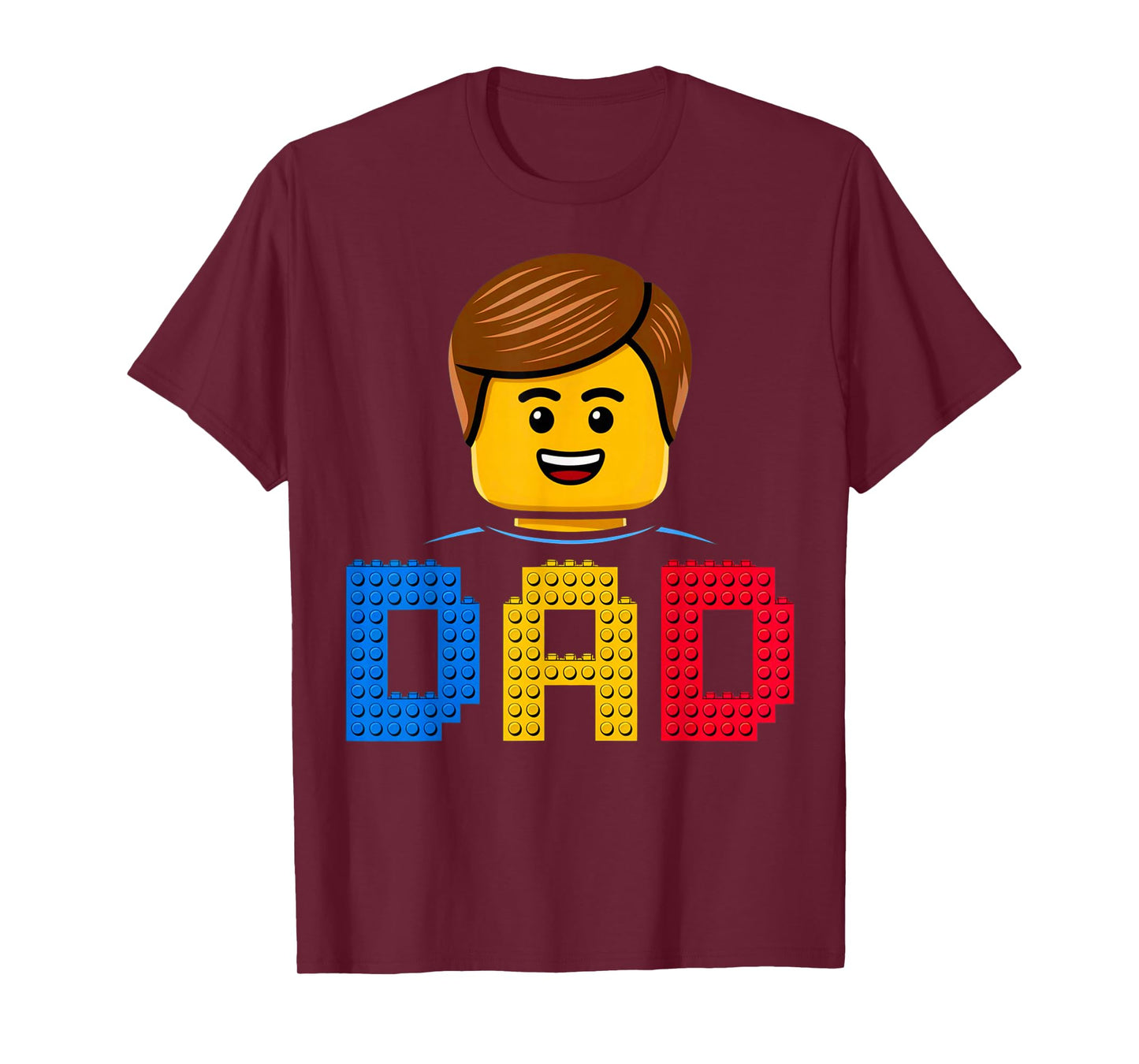 Family Dad Master Builder Building Bricks Blocks Fathers Day T-Shirt