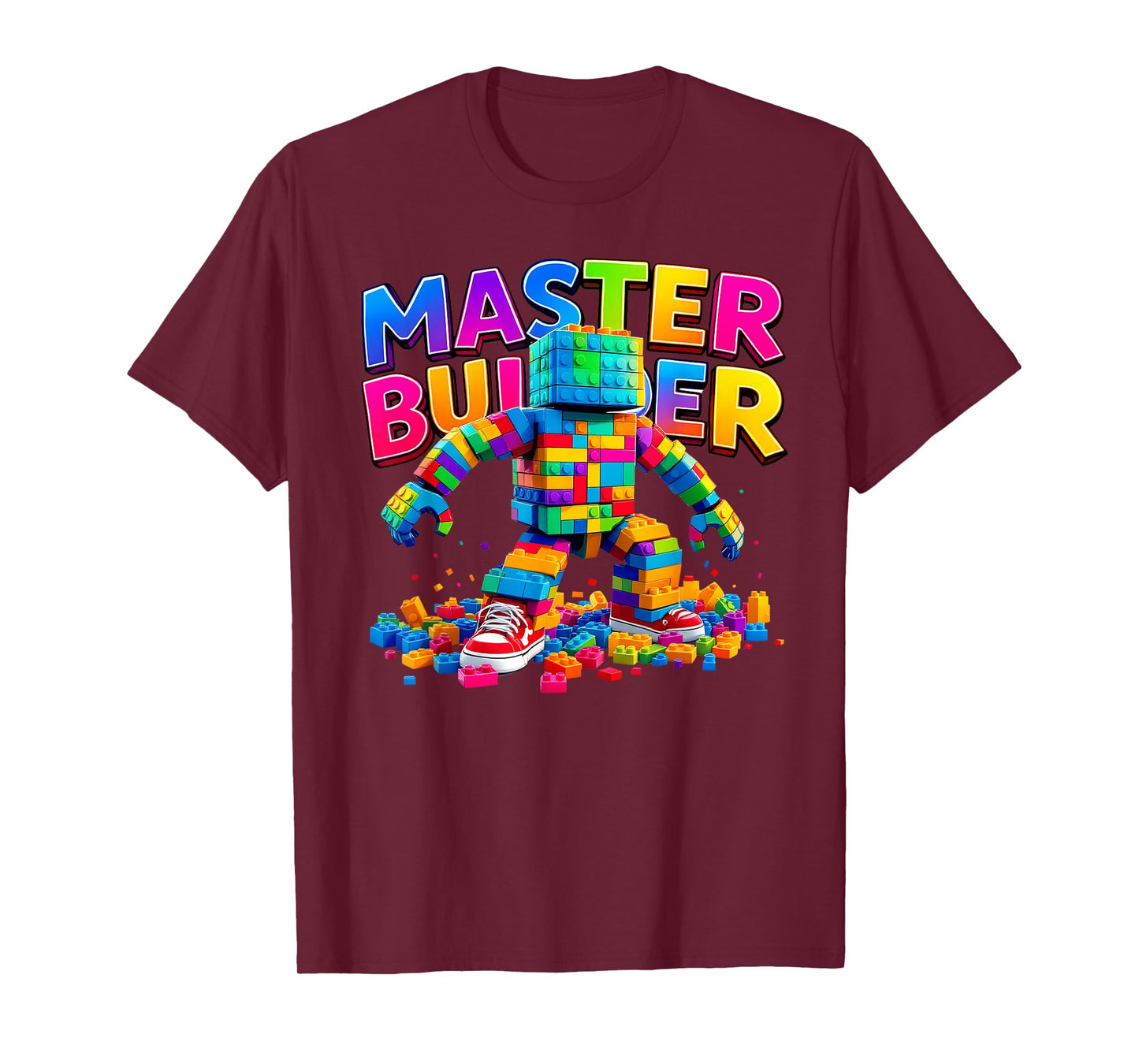 Master Builder Colourful Bricks Blocks Funny Kids Boys Girls T-Shirt