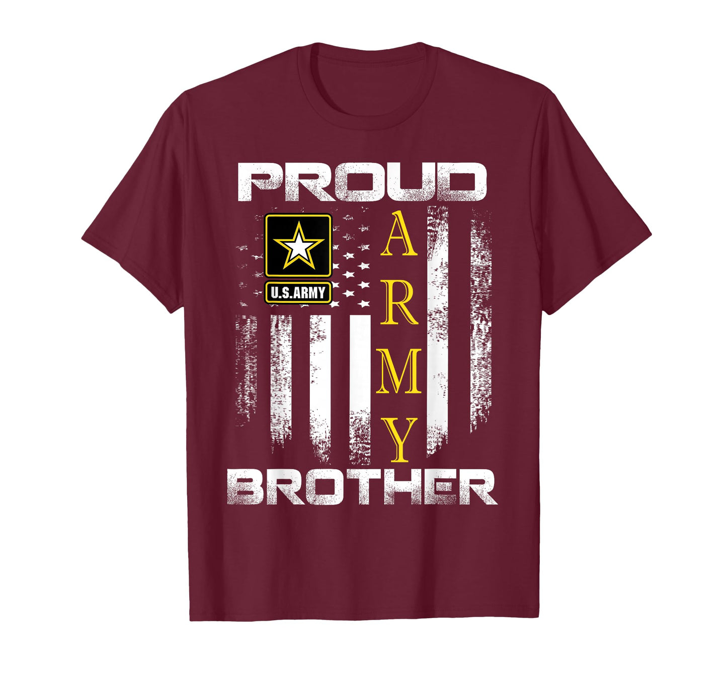 Vintage Proud Army Brother with American Flag Gift T-Shirt