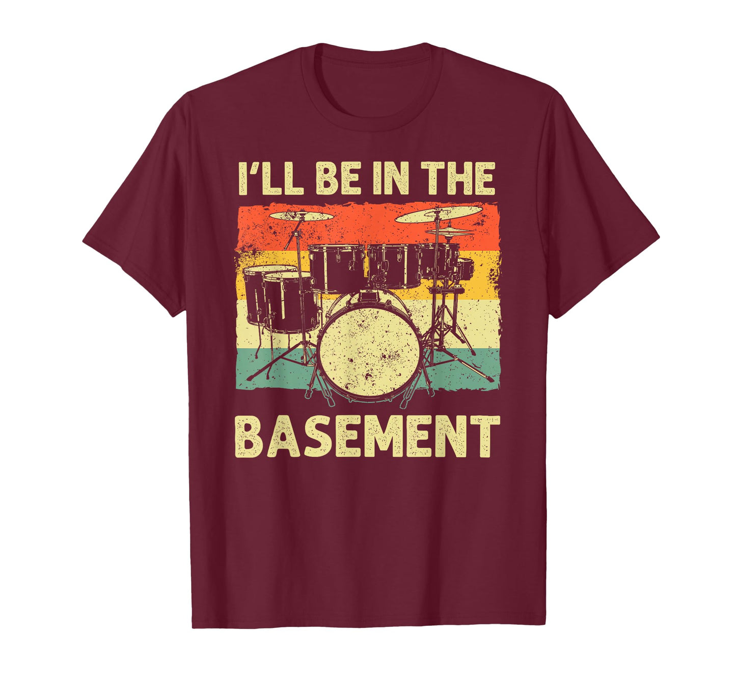 Funny Drumming Art for Men Women Drumline Drum Set Drummer T-Shirt