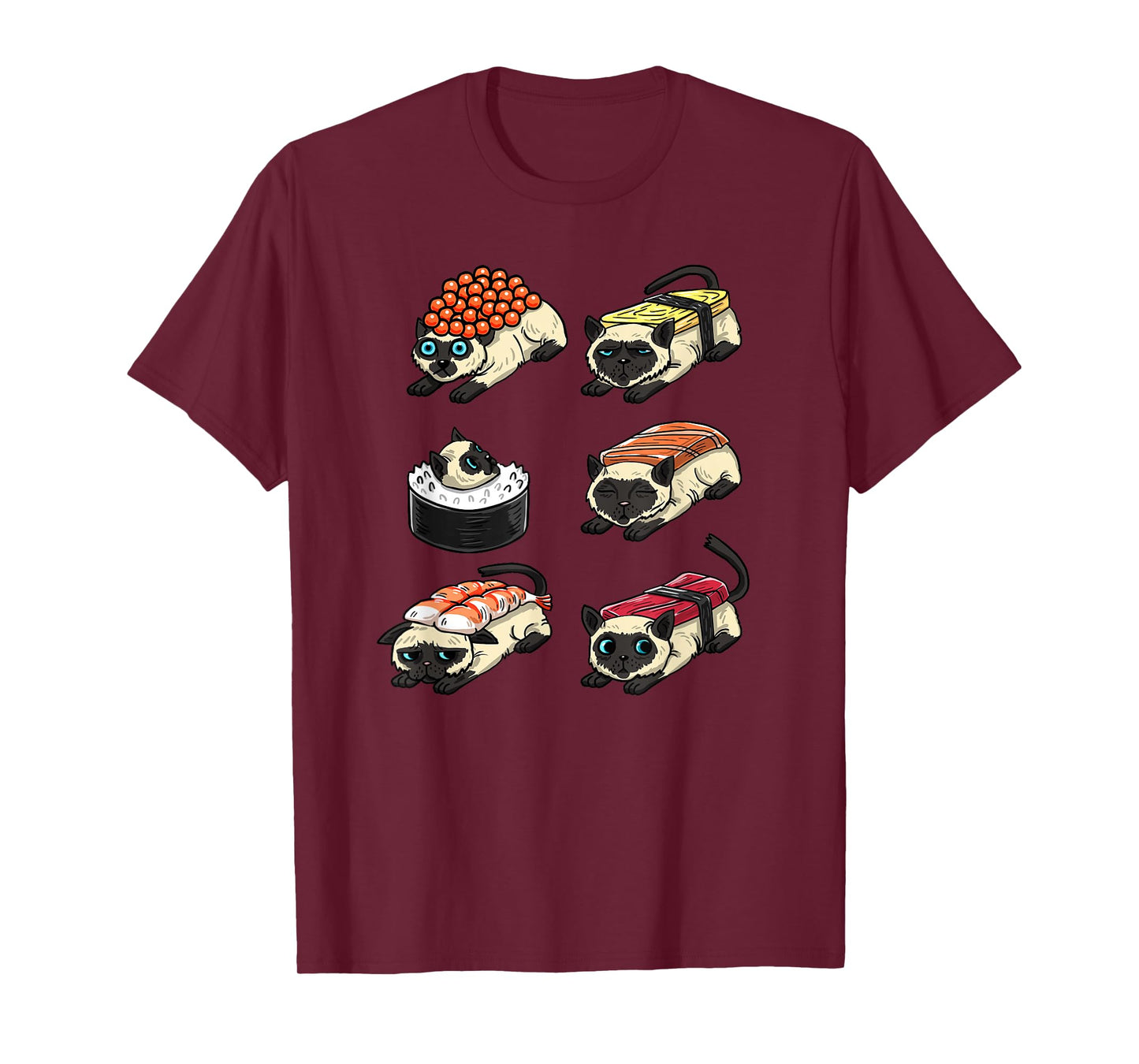 Sushi Siamese Japanese Funny Siamese Feline Cat Lover Gift T-Shirt