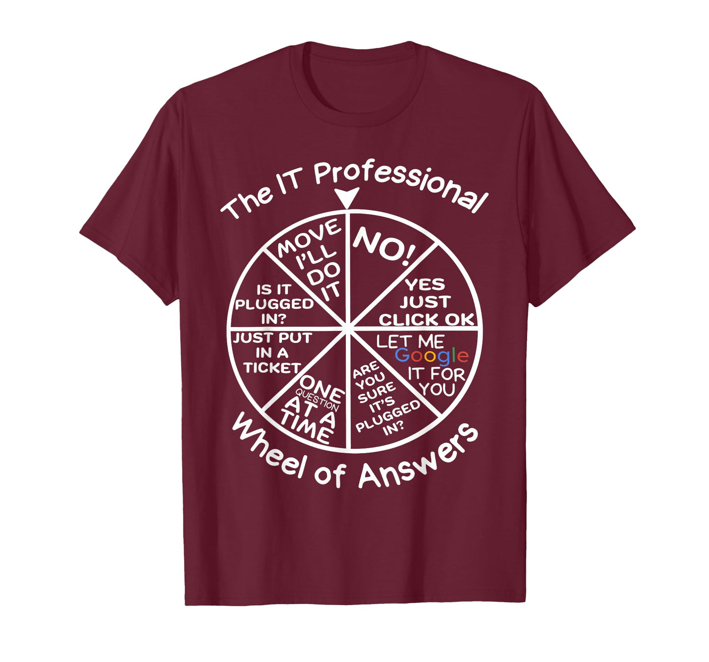 IT Professional Wheel of Answers Technical Supporter Coder T-Shirt