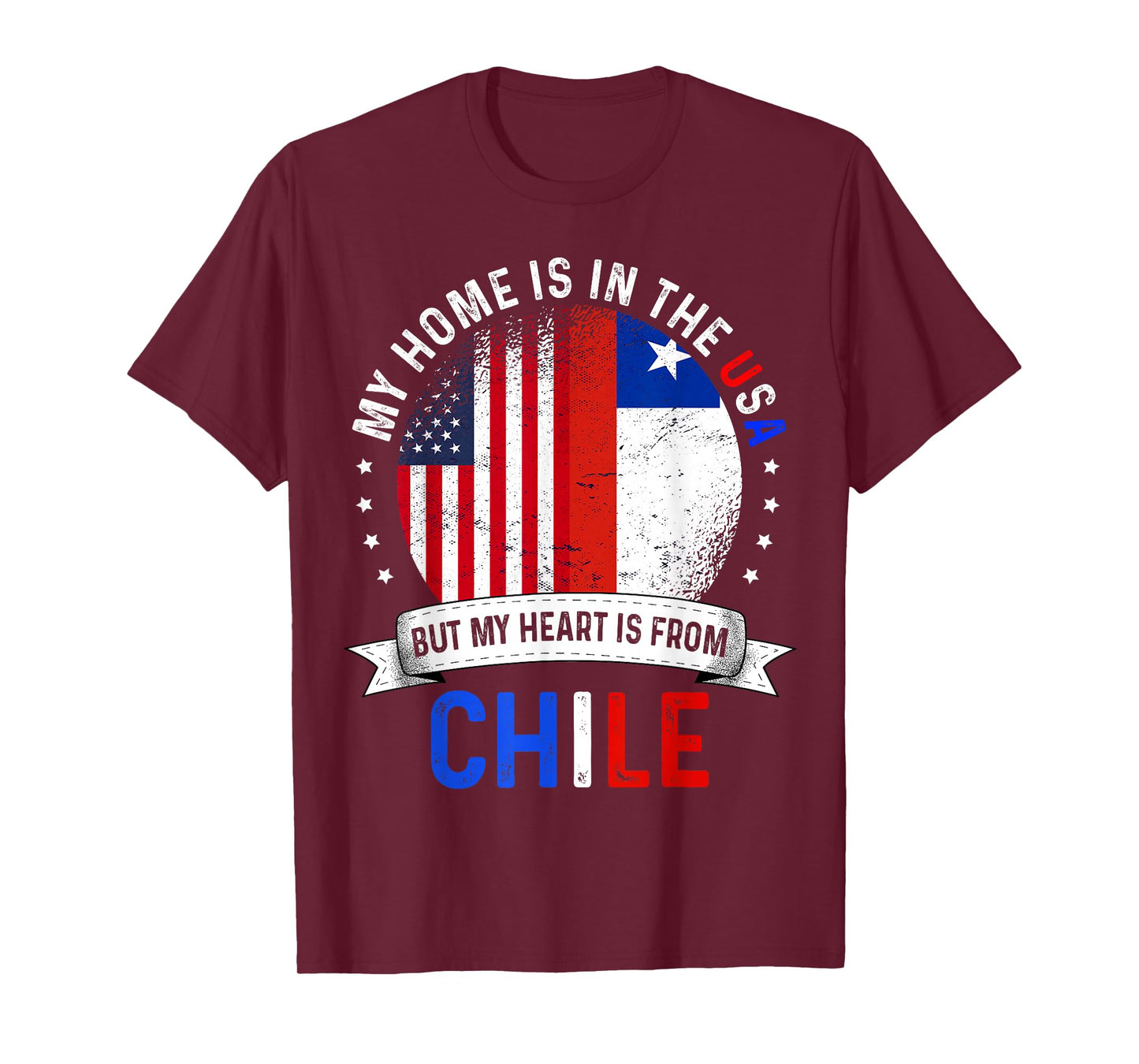 Chilean American Patriot Heart is from Chile Flag T-Shirt