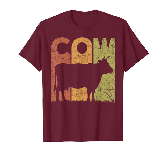 Cow Vintage Cow Farmer Retro Dairy Farmer T-Shirt