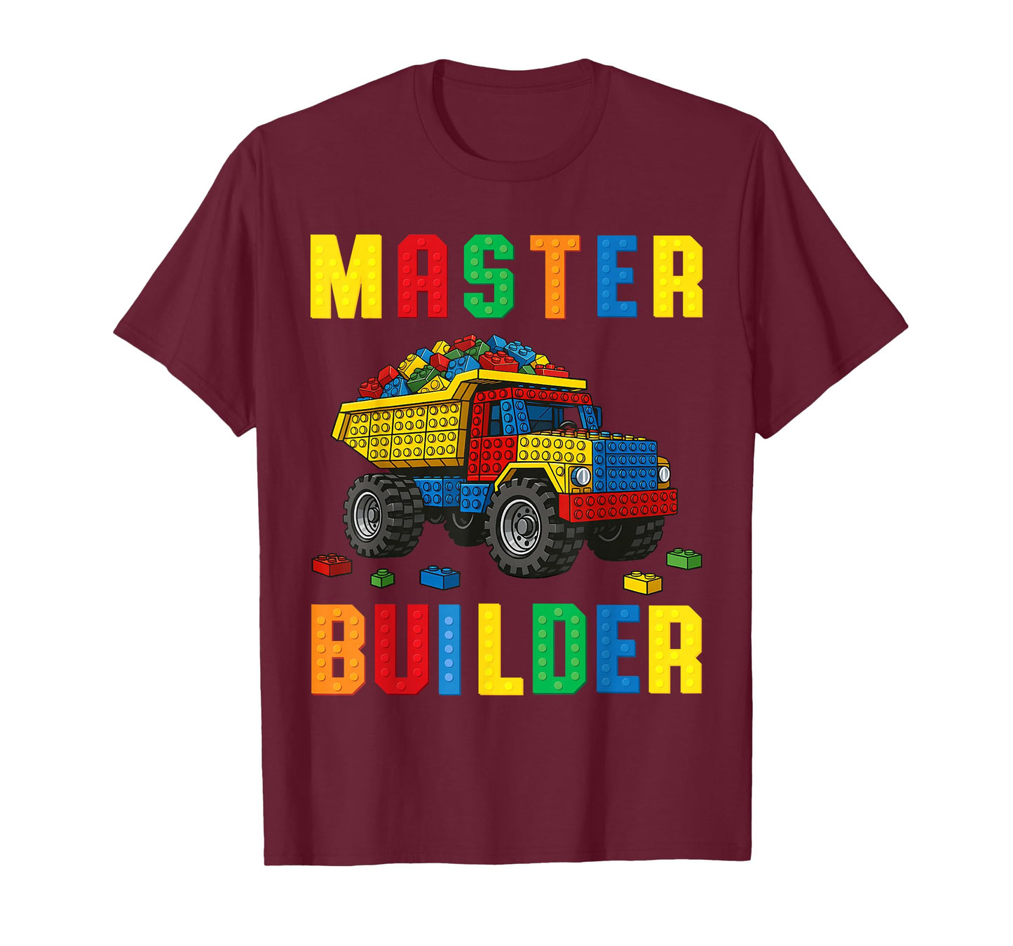 Funny Family Master Builder Building Bricks Blocks Kids Boys T-Shirt