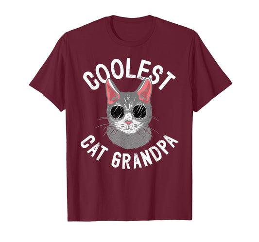 Coolest Cat Grandpa Cat Lover Grandpa Cat Grandfather T-Shirt for Men