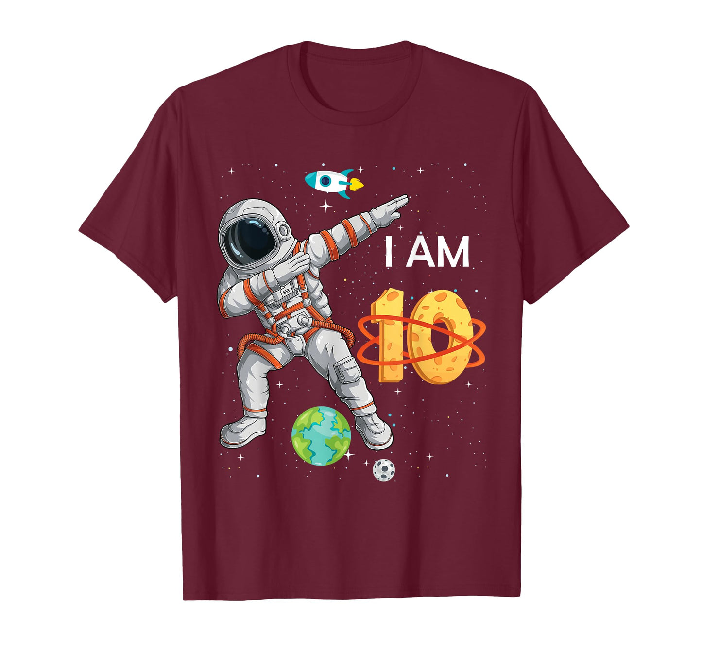 10 Years Old Birthday Boy Astronaut Space 10th B-Day T-Shirt
